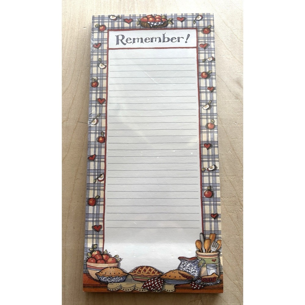 Vtg Main Street Press List Pad NIP Sealed Susan Winget The Pie Shelf Remember!